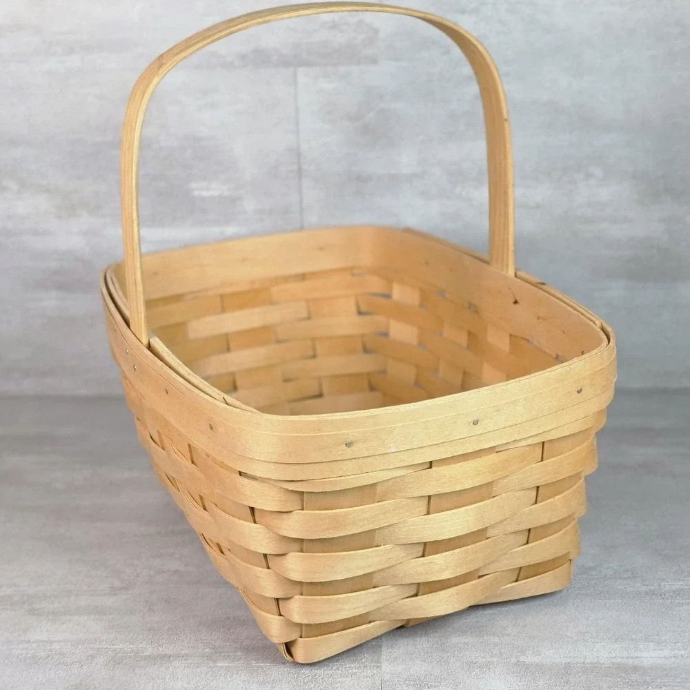 Vintage Longaberger Market Basket 2001 Fixed Stationary Handle, USA